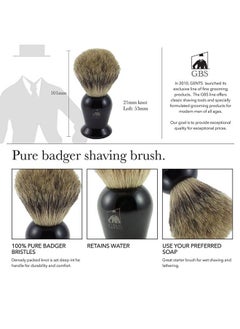 G.B.S Premium Shaving Set For Men 5 Blade Compatible Black Handle Wet Shaving Kit Comes In Box Badger Shaving Brush & Stainless Razor Stand Shave Soap + Bowl Effortless Glide Premium Barber  - Image 4