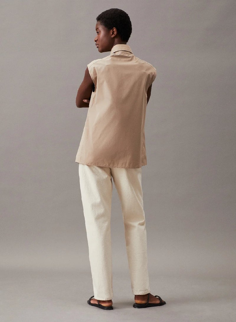 CALVIN KLEIN Archive Inspired Sleeveless Shirt - Image 2