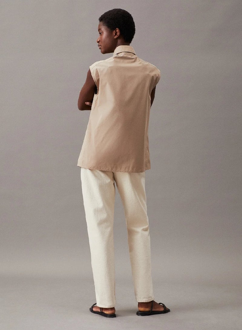 CALVIN KLEIN Archive Inspired Sleeveless Shirt - Image 2