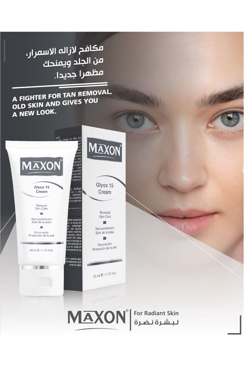 MAX-ON Glyox 15 Renewal Cream â Skin Resurfacing & Exfoliating Treatment with Glycolic Acid | Fades Dark Spots & Refines Texture â 50ml - Image 3