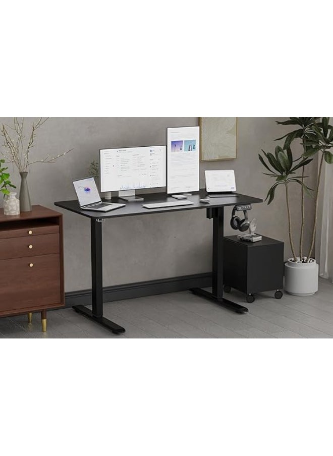 Anovara - Anovara Standing Desk Height Adjustable Desk Standing Desk 120 X 60cm Adjustable Office Desk Stand Up Computer Desk (Black, 120cm) - Image 1