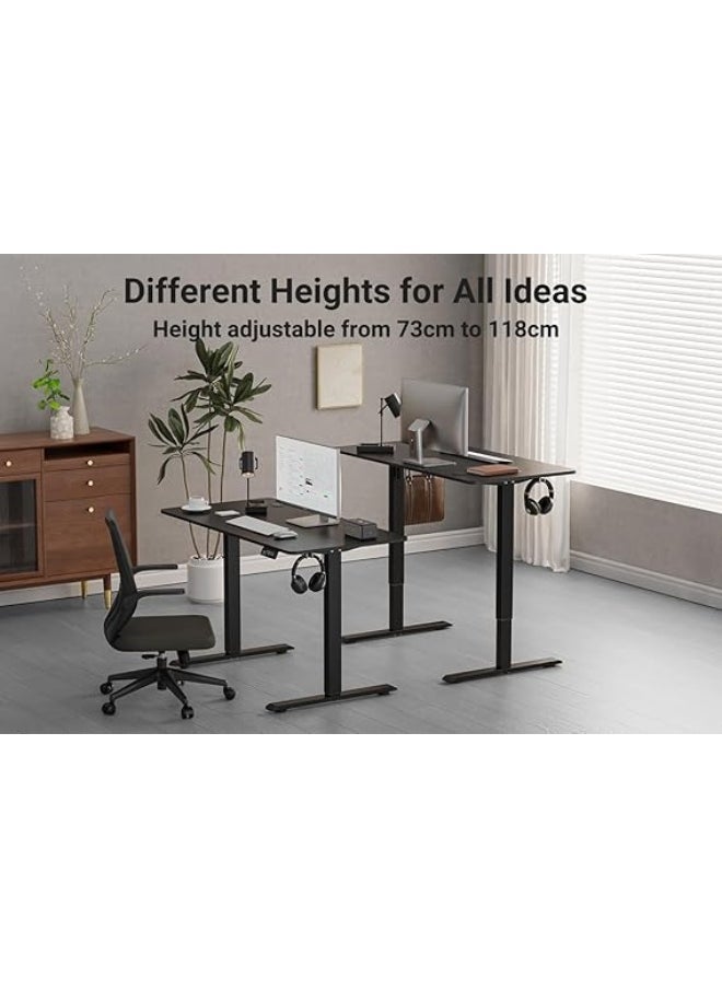 Anovara - Anovara Standing Desk Height Adjustable Desk Standing Desk 120 X 60cm Adjustable Office Desk Stand Up Computer Desk (Black, 120cm) - Image 1