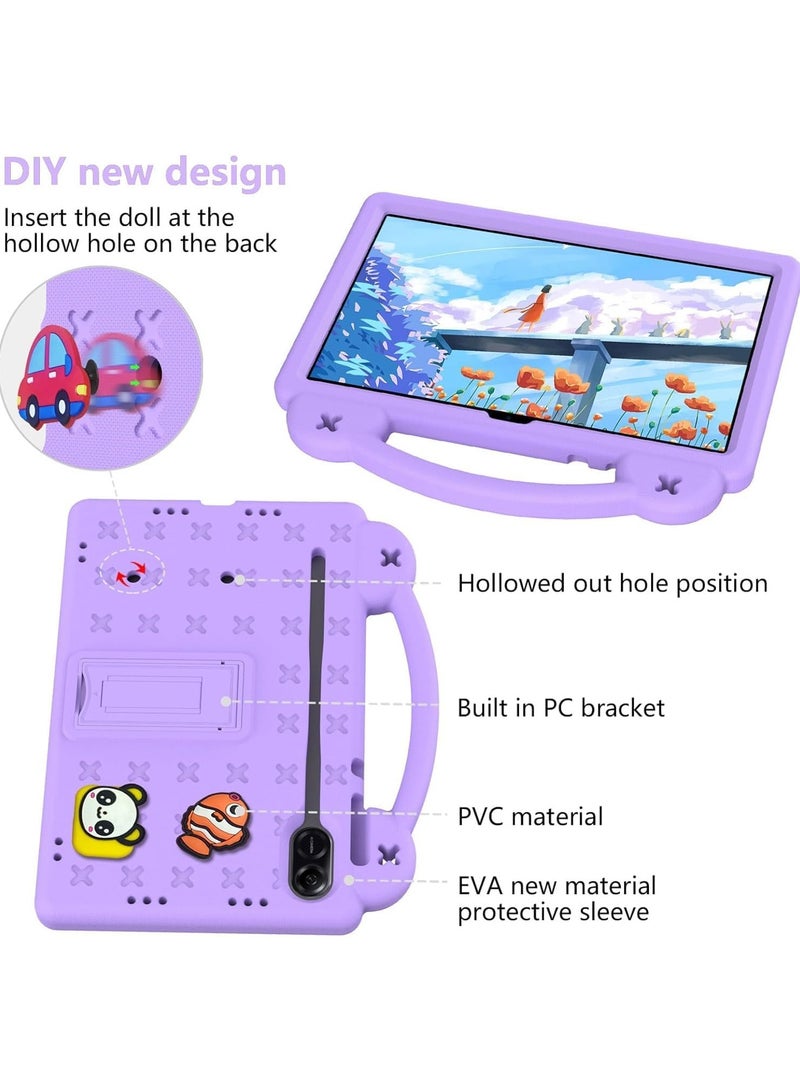 Case Compatible with Honor Pad X9 11.5 Inch 2023, DIY Accessories for Kids, Shockproof Case with 【Pencil Holder】 【Shoulder Strap】 【Handle Stand】 (Purple) - Image 2