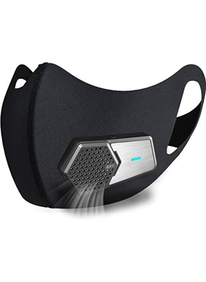 RSenr Fashion Powered Wearable Air Purifying Mask with Filter, Washable, Rechargeable and Replaceable filter, for Work Protection, Running, Outdoor Sports - Image 1