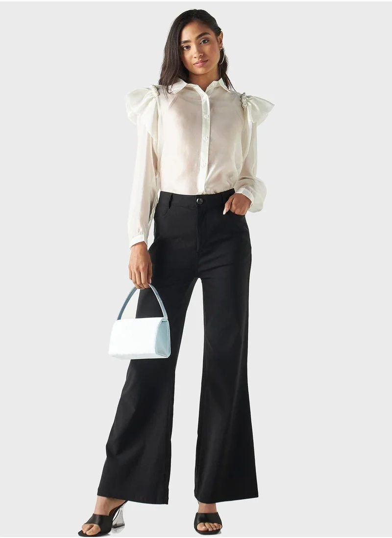 2Xtremz Embellished Ruffle Sleeve Top