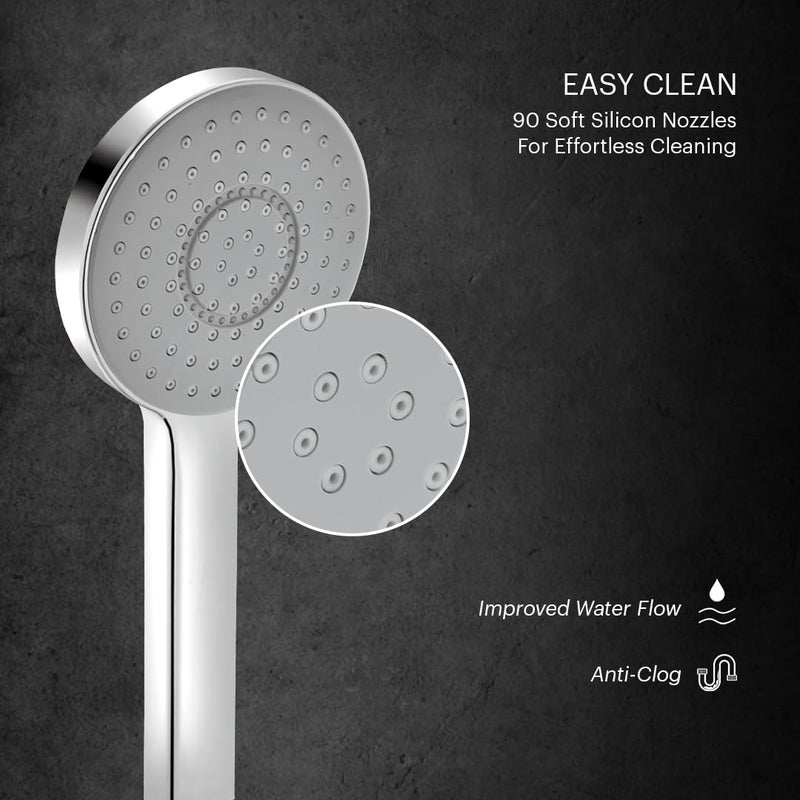 Johnson Bathrooms Johnson Pacific Hand Shower with 15mt Hose Hook Rain flow Handheld Round Shower HighPressure ABS Material AntiCorrosion Single Flow Hand Shower 1 Year Warranty S0117CAMZ Chrome  - Image 3