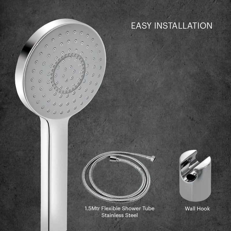 Johnson Bathrooms Johnson Pacific Hand Shower with 15mt Hose Hook Rain flow Handheld Round Shower HighPressure ABS Material AntiCorrosion Single Flow Hand Shower 1 Year Warranty S0117CAMZ Chrome  - Image 5