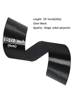 Unique Black Ribbon 1-1/2 Inch, 25 Yards Solid Satin Fabric Ribbons for Gift Wrapping, Christmas Garland, Christmas Tree Ornaments, Bows Making, DIY Crafts, Sewing Projects and Wedding Party  - Image 2