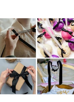 Unique Black Ribbon 1-1/2 Inch, 25 Yards Solid Satin Fabric Ribbons for Gift Wrapping, Christmas Garland, Christmas Tree Ornaments, Bows Making, DIY Crafts, Sewing Projects and Wedding Party  - Image 3