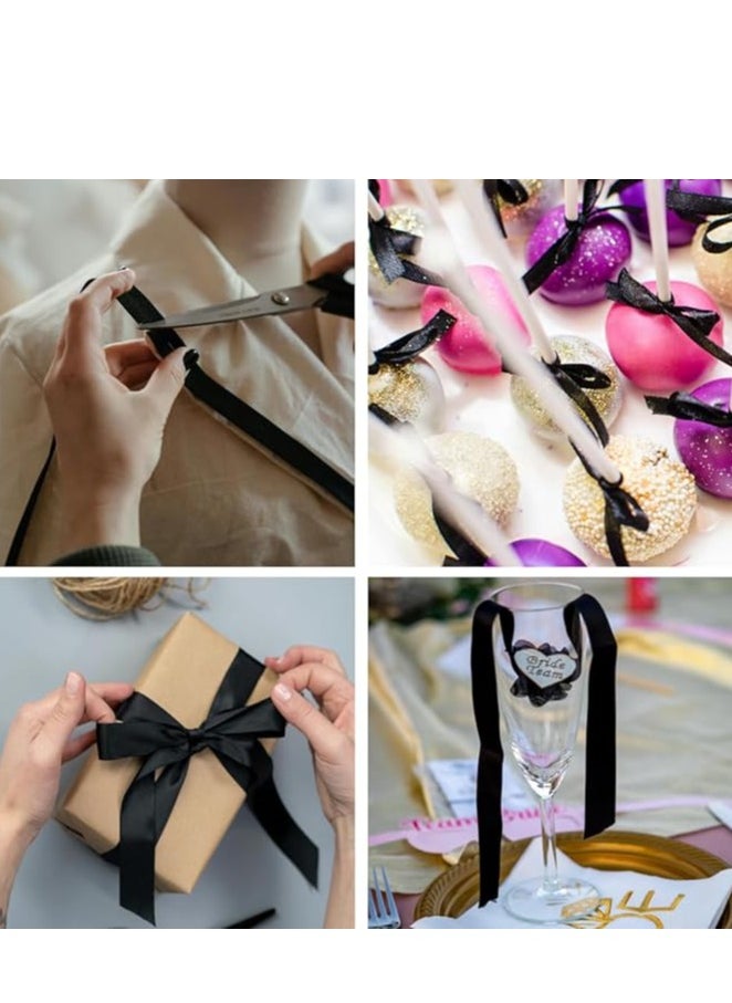 Unique Black Ribbon 1-1/2 Inch, 25 Yards Solid Satin Fabric Ribbons for Gift Wrapping, Christmas Garland, Christmas Tree Ornaments, Bows Making, DIY Crafts, Sewing Projects and Wedding Party  - Image 3
