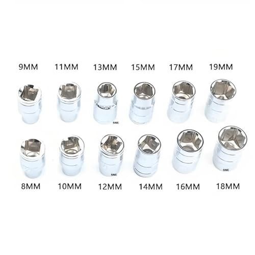 tianfeng SNE 13Pcs Vehicle Car T Shaped Handle Wrench Spanner With 8-19Mm 1/2 Socket Tool Set, Hex - Image 2