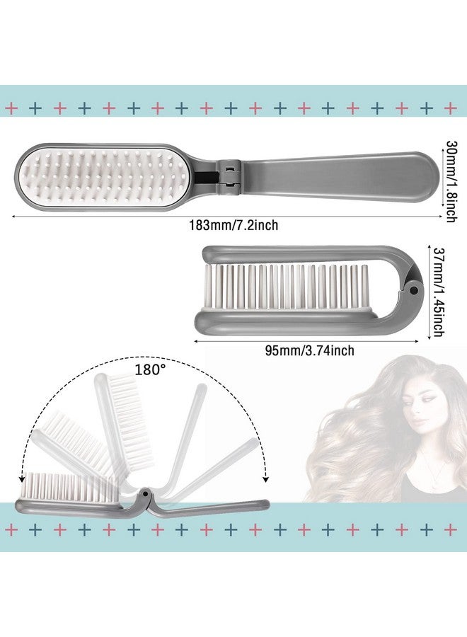 Yinkin 4 Pieces Folding Hair Brush Mini Foldable Hair Combs Compact Portable Pocket Size Travel Hair Brush For Women Men Family School Travel Car Gym Bag Purse - Image 2