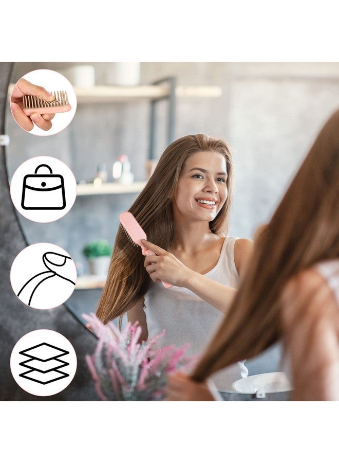 Yinkin 4 Pieces Folding Hair Brush Mini Foldable Hair Combs Compact Portable Pocket Size Travel Hair Brush For Women Men Family School Travel Car Gym Bag Purse - Image 5