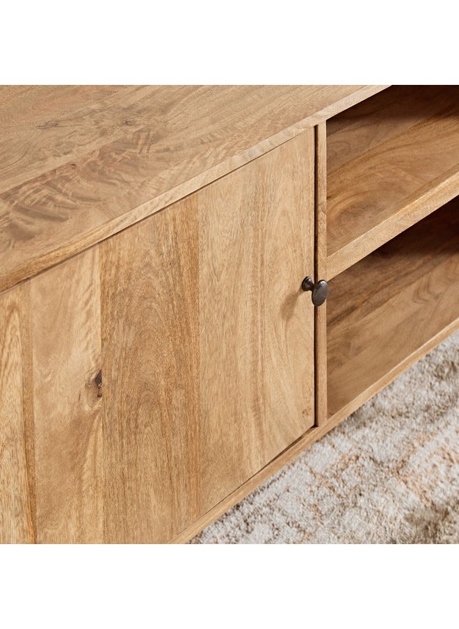 Home Box - Clayton 2-Meter Solid Wood TV Unit for TVs up to 75 inches 40 x 55 x 200 cm - Image 1