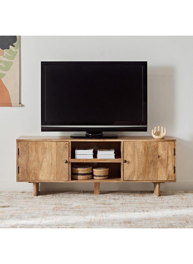 Home Box - Clayton 2-Meter Solid Wood TV Unit for TVs up to 75 inches 40 x 55 x 200 cm - Image 1