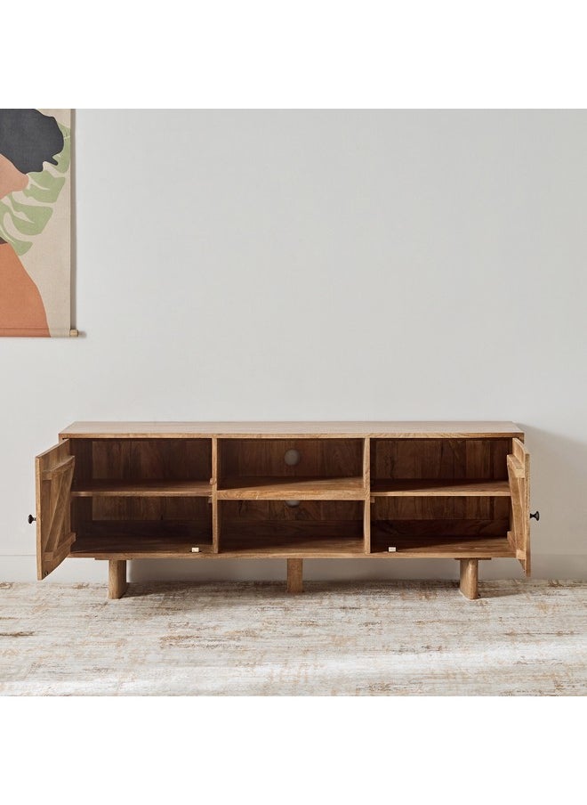 Home Box - Clayton 2-Meter Solid Wood TV Unit for TVs up to 75 inches 40 x 55 x 200 cm - Image 1