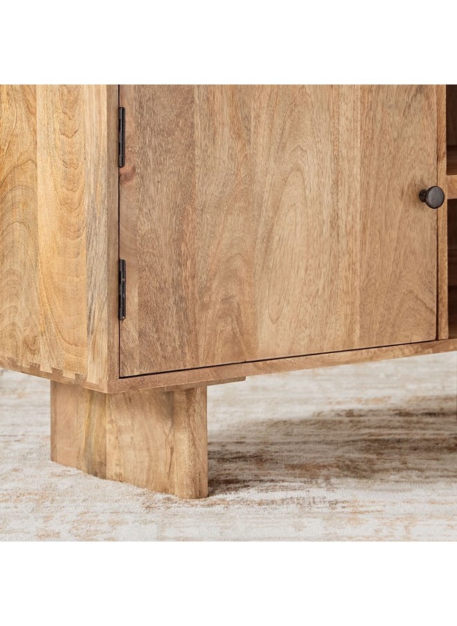Home Box - Clayton 2-Meter Solid Wood TV Unit for TVs up to 75 inches 40 x 55 x 200 cm - Image 1