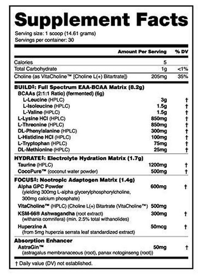 NutraBio ألفا إي إيه إيه جميع يوم أحماض أمينية استعادة طاقة تركيز وترطيب مكمل كامل الطيف إي إيه إيه بي سي إيه إيه مصفوفة إلكتروليتات نوتروبيكس ماء جوز الهند 30 حصة نيويورك بانش - Image 3