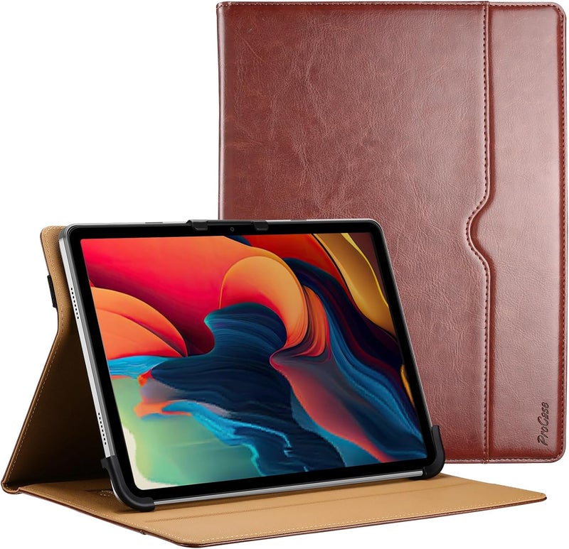 Procases 9"-11" Universal Case For 9 10 10.1 10.2 10.5 11 Inch Android Tablets, Premium Pu Leather Protective Cover With Multiple Viewing Angles And Pencil Holder -Brown - Image 1