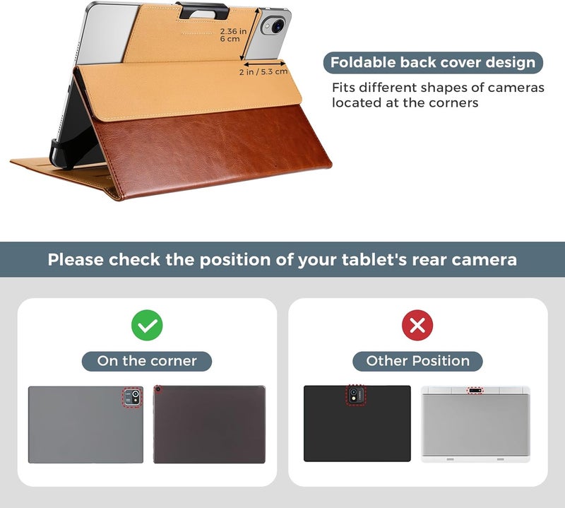 Procases 9"-11" Universal Case For 9 10 10.1 10.2 10.5 11 Inch Android Tablets, Premium Pu Leather Protective Cover With Multiple Viewing Angles And Pencil Holder -Brown - Image 4