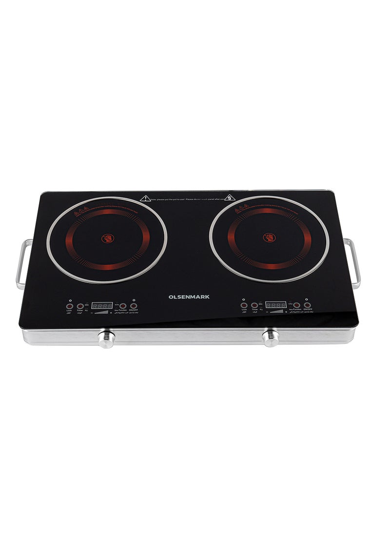 Olsenmark Digital Control Infrared Cooker OMIC2280S, 2800W Power with Adjustable Temperature and Wattage, Double Cooking Hob Multi-Function Modes: Hot Pot, BBQ, Soup, Steam, Water and Cooking, Energy Saving Design 2800 W OMIC2280S Black - Image 3