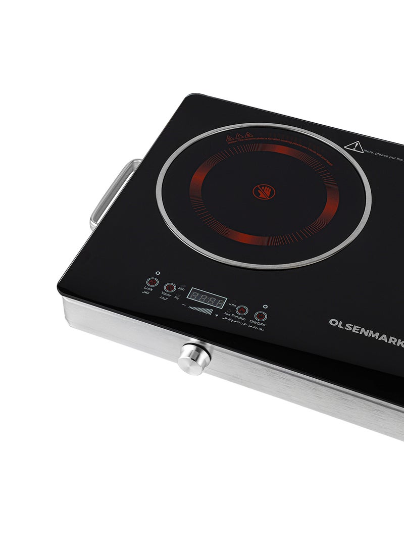 Olsenmark Digital Control Infrared Cooker OMIC2280S, 2800W Power with Adjustable Temperature and Wattage, Double Cooking Hob Multi-Function Modes: Hot Pot, BBQ, Soup, Steam, Water and Cooking, Energy Saving Design 2800 W OMIC2280S Black - Image 4
