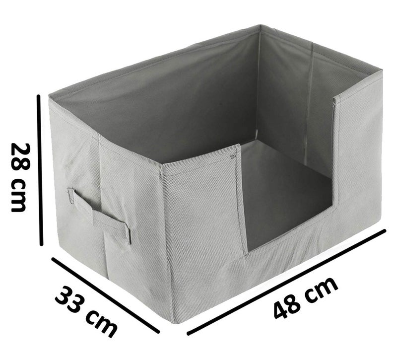 Kuber Industries Kuber Industries NonWoven 3 Pieces Shirt Stacker Closet Organizer Shirts and Clothing Organizer with Handle Grey  - Image 5
