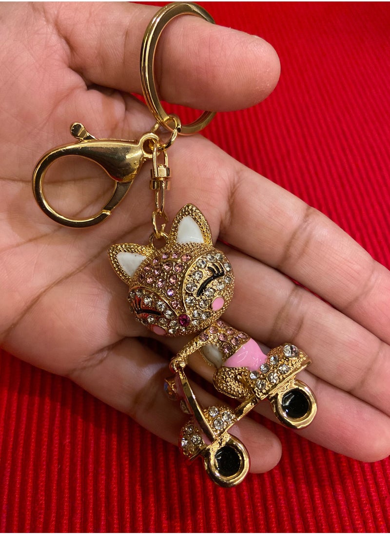 Gold & Pink Doll Cubic Zircon Keychain - pzsku/ZA293FCE340067B016465Z/45/_/1675852727/ef80496b-3f2d-4cf3-a45b-db53c8689ae2