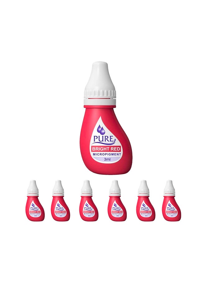 Biotouch Spmu Pigment Semipermant Medical Grade -Spmu Ink - No Mixing Lip Pigment For Shading Stroke Bright Red 3Ml X 6 Bottles 