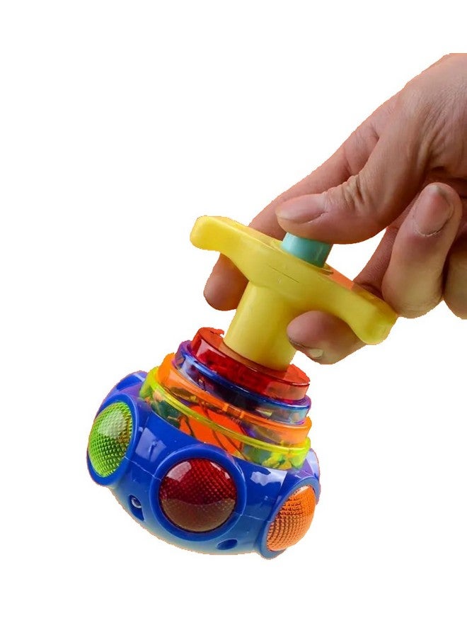 VGRASSP UFO Shaped Spinning Top - Launcher Lattoo Toy for Kids and Adults with Beautiful LED Flash Lights and Dynamic Music - Feel Your Childhood Again - Color and Design As Per Stock - Image 1