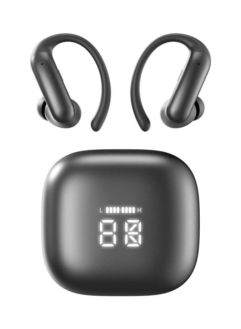 مُوطْمُوك  M145 سماعات لاسلكية بلوتوث سماعات الرياضة,مع حالة عرض LED,أكثر من براعم الأذن مع صوت باس عميق,سماعات اللعب 5 ساعات أعيد تصميمها الراحة تناسب مع أذنيات التشغيل,الاجتماع,التمرين الأسود - Image 1