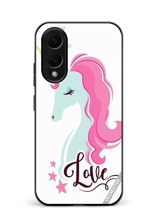 Protective Case Cover For Samsung Galaxy S25 Edge Love Unicorn Design Multicolour