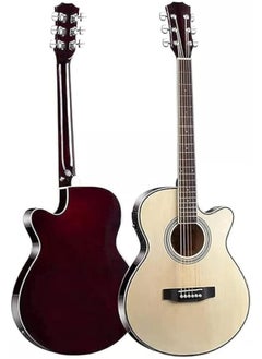 Megarya MegArya Cutaway Electro Acoustic Guitar with 4 Band EQ Natural  - Image 1