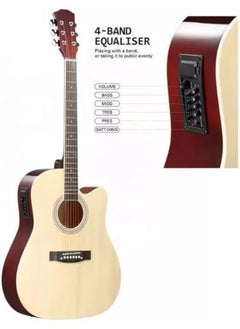 Megarya MegArya Cutaway Electro Acoustic Guitar with 4 Band EQ Natural  - Image 2