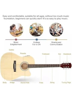 Megarya MegArya Cutaway Electro Acoustic Guitar with 4 Band EQ Natural  - Image 5