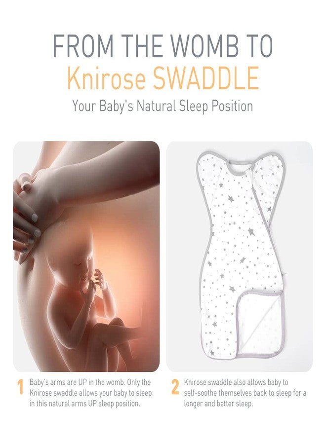 Knirose 3-Way Wearable Swaddle Blankets Sleep Sacks with Arms Up, Hands Up Sleeping Sack Easy Diaper Changing Sleeping Bag for Baby Boy Girl Newborns Transitions to Arms-Free Calms Startle Reflex - Image 3