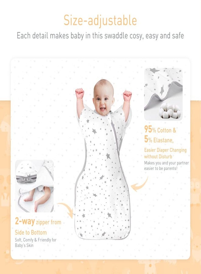 Knirose 3-Way Wearable Swaddle Blankets Sleep Sacks with Arms Up, Hands Up Sleeping Sack Easy Diaper Changing Sleeping Bag for Baby Boy Girl Newborns Transitions to Arms-Free Calms Startle Reflex - Image 5