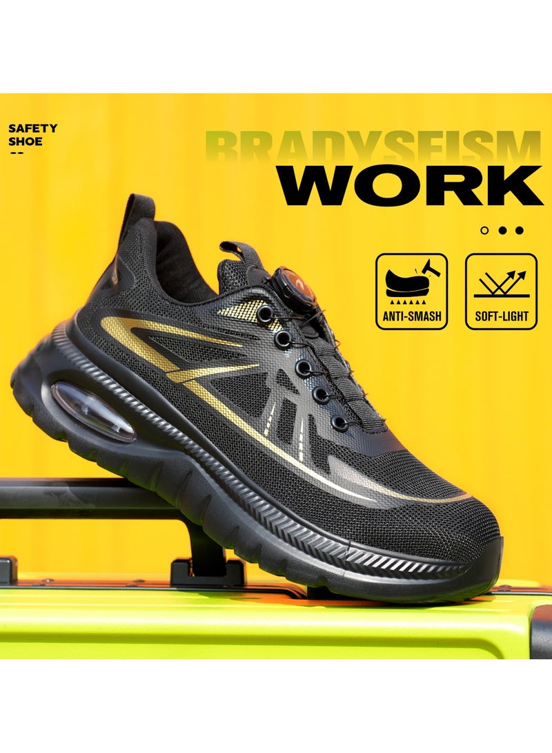 Men's and women's steel-toed safety shoes, hooded industrial safety sneakers, men's work shoes, breathable and comfortable non-slip industrial boots - Image 1