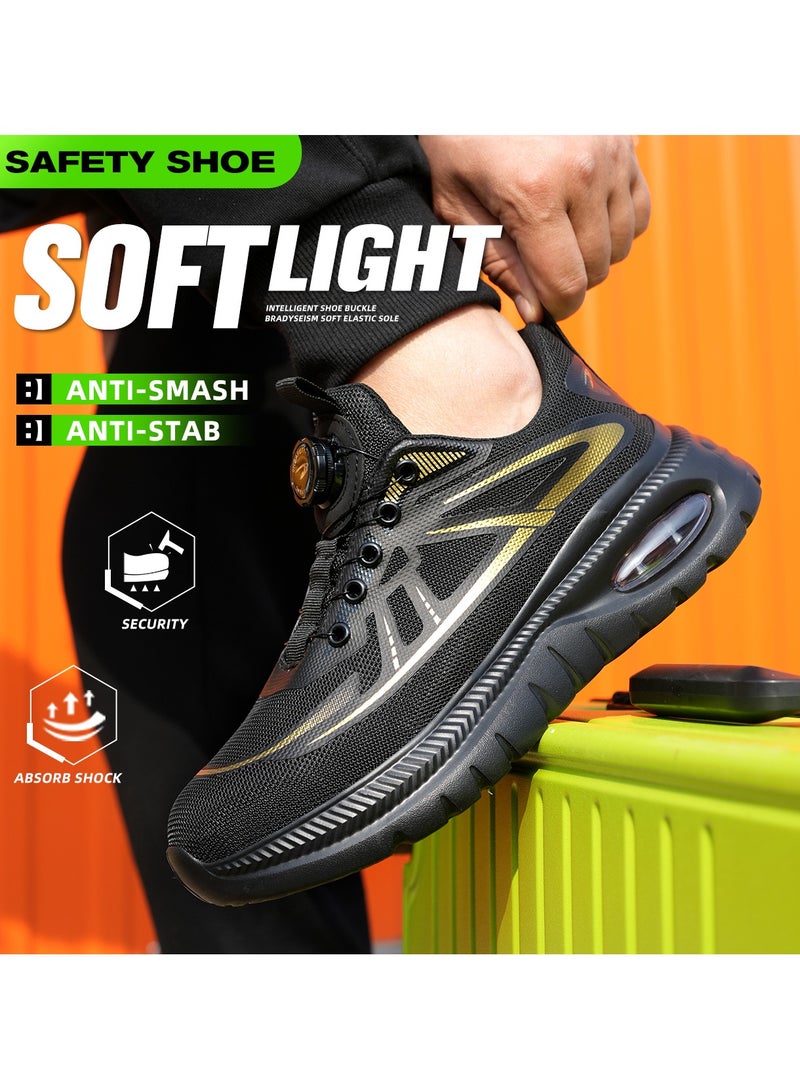 Men's and women's steel-toed safety shoes, hooded industrial safety sneakers, men's work shoes, breathable and comfortable non-slip industrial boots - Image 4