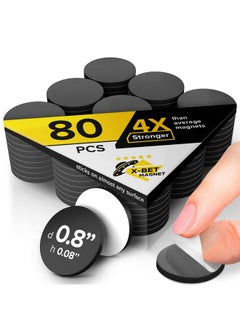 X-bet MAGNET Magnetic Dots 80 Self Adhesive Magnet Dots Peel & Stick Magnetic Circles Flexible Sticky Magnets Sheets Is Alternative To Magnetic Squares, Stickers, Strip And Tape  - Image 1