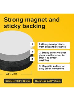 X-bet MAGNET Magnetic Dots 80 Self Adhesive Magnet Dots Peel & Stick Magnetic Circles Flexible Sticky Magnets Sheets Is Alternative To Magnetic Squares, Stickers, Strip And Tape  - Image 2