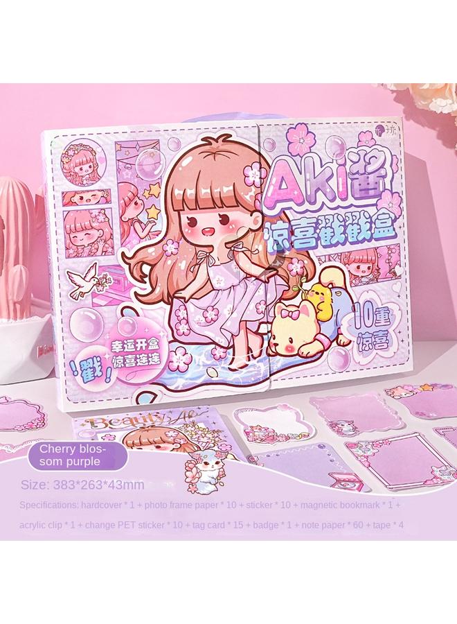 Bluejw AKi Sauce Fun Play Surprise Box Hand Book Suit Gift Box Girl Hand Book Three-dimensional Organs This Primary School Stationery - Image 1