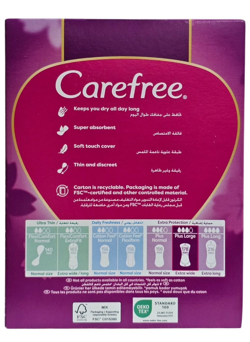 Carefree Daily large pads to reduce unpleasant odors with extra protection. Unscented. 48 pads - Image 2