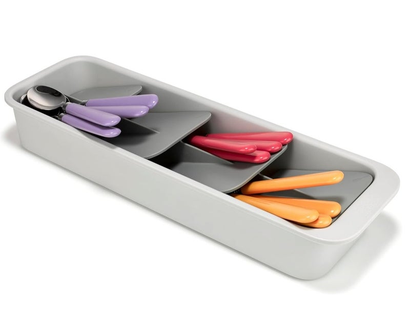 Joseph Joseph DrawerStore Tiered Cutlery Organiser – Compact Kitchen Drawer Storage Tray for Spoons, Forks & Knives, Space Saving Utensil Organizer for Neat Kitchen Drawer Organization - Image 1