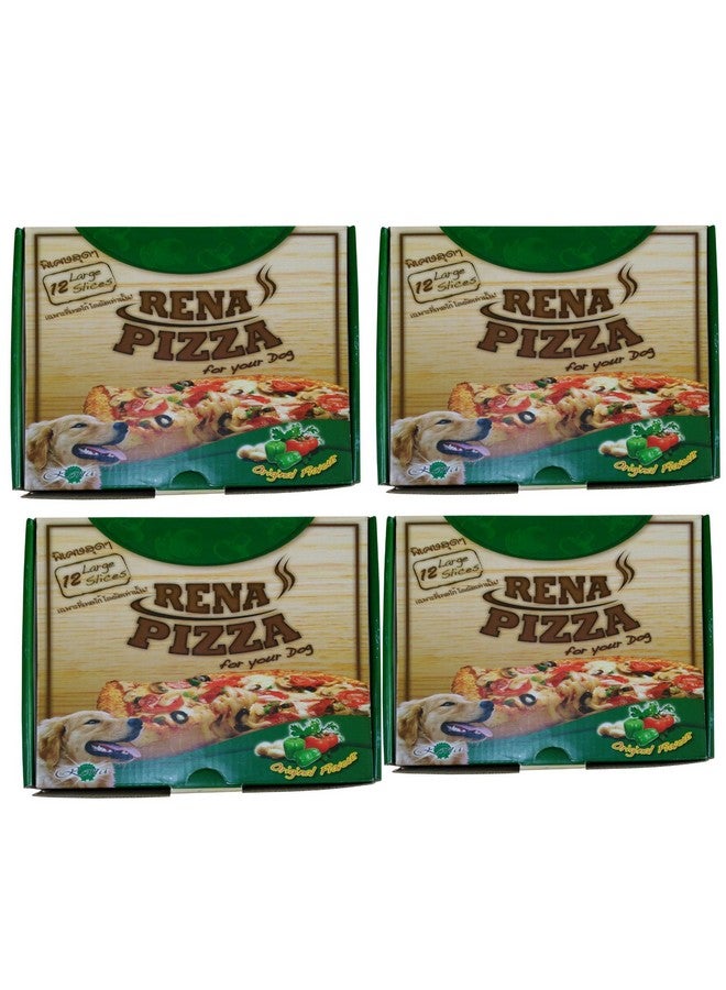 Rena Dog Pizza Treat Snacks, Chicken & Cheese Flavor, Delicious, Nutritious, Suitable For All Breeds, 12 Large Slices (Pack Of 4) - Image 1