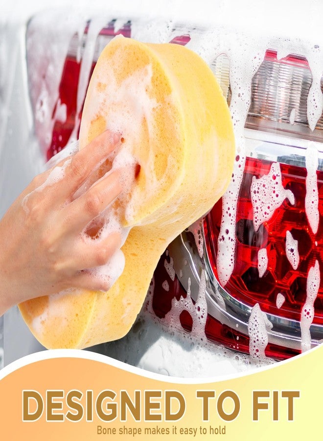 Tioncy مجموعة إسفنج غسيل السيارات العملاقة من تيونسي، 16 قطعة، 9 × 4.7 × 3 بوصة، إسفنجات تنظيف سيارات عظمية كبيرة الحجم، متعددة الاستخدامات، سهلة الإمساك، فرشاة إسفنجية سميكة لتنظيف القوارب والجراجات والمطابخ والحمامات والمنازل (أصفر) - Image 3