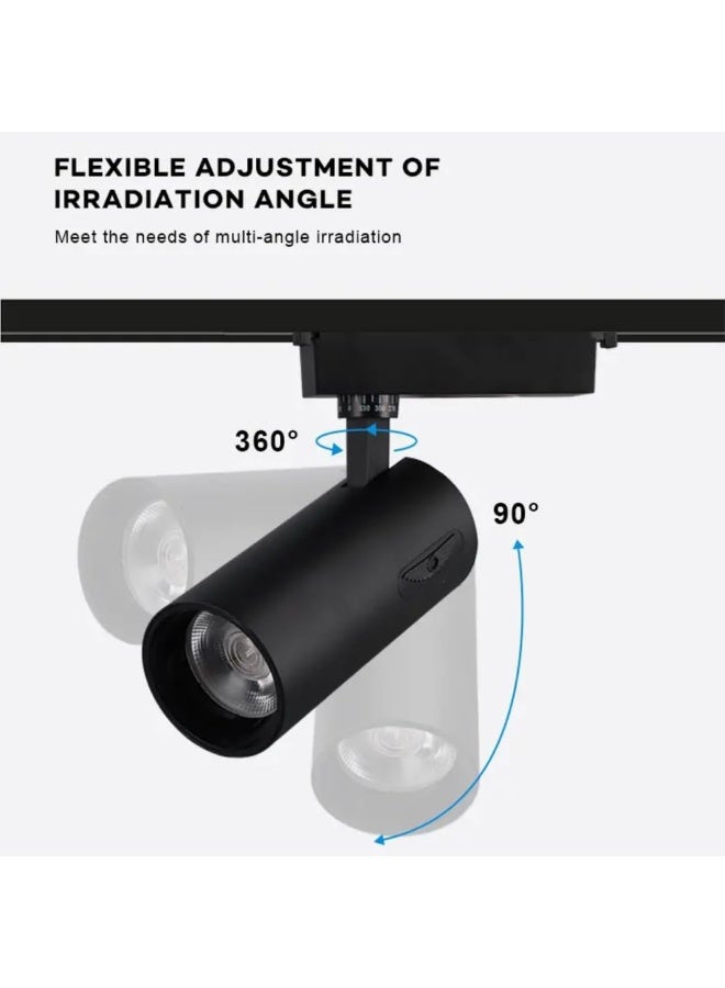 30W LED Track Light, COB Spotlight , 2500Lm, CRI>80, 24° Beam Angle, AC175-265V, PF>0.5, Aluminum Body, 2KV Surge Protection (WARM WHITE, WHITE) - Image 2