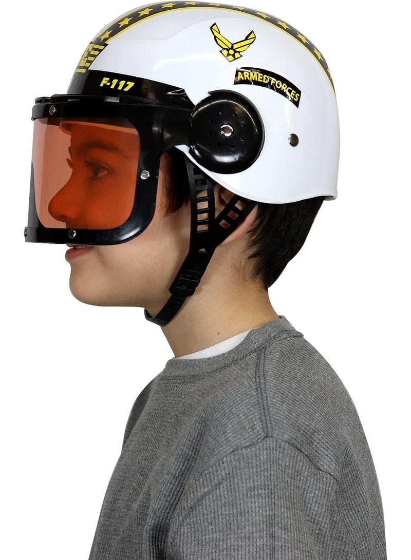 Aeromax Jr. Armed Forces Pilot Helmet with Tinted, Movable Visor White, Fits Ages 3-12 - Image 4