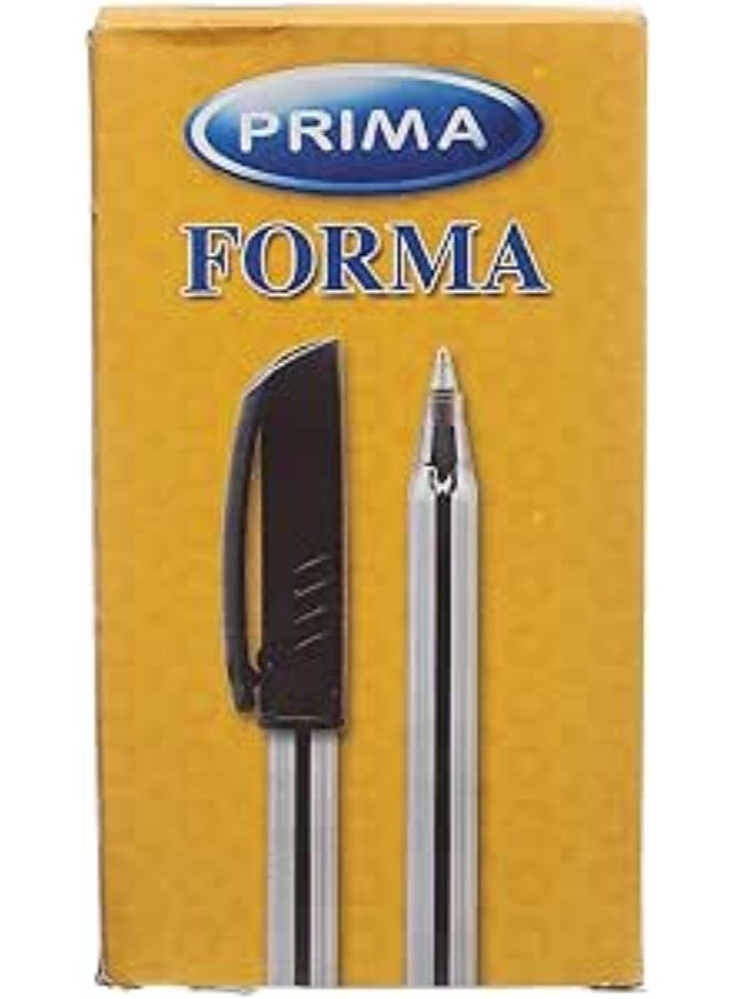 بريما قلم حبر جاف Prima forma، رفيع، أسود - عبوة من 24 قلمًا - Image 1