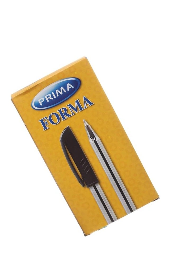 بريما قلم حبر جاف Prima forma، رفيع، أسود - عبوة من 24 قلمًا - Image 2